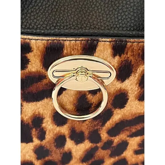 Talbots Hobo Bag Leopard Leather Calf Hair - Picture 8 of 11